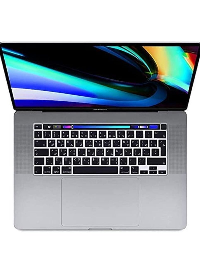 AMM UK Layout Arabic Language Silicone Keyboard Cover Skin for 2022 MacBook Pro 13 M2/Pro 13 M1/Pro 13 inch 2020 Model A2289/A2251/A2338 M1 Chip and for MacBook Pro 16" 2019 Model A2141 Black  - Image 3