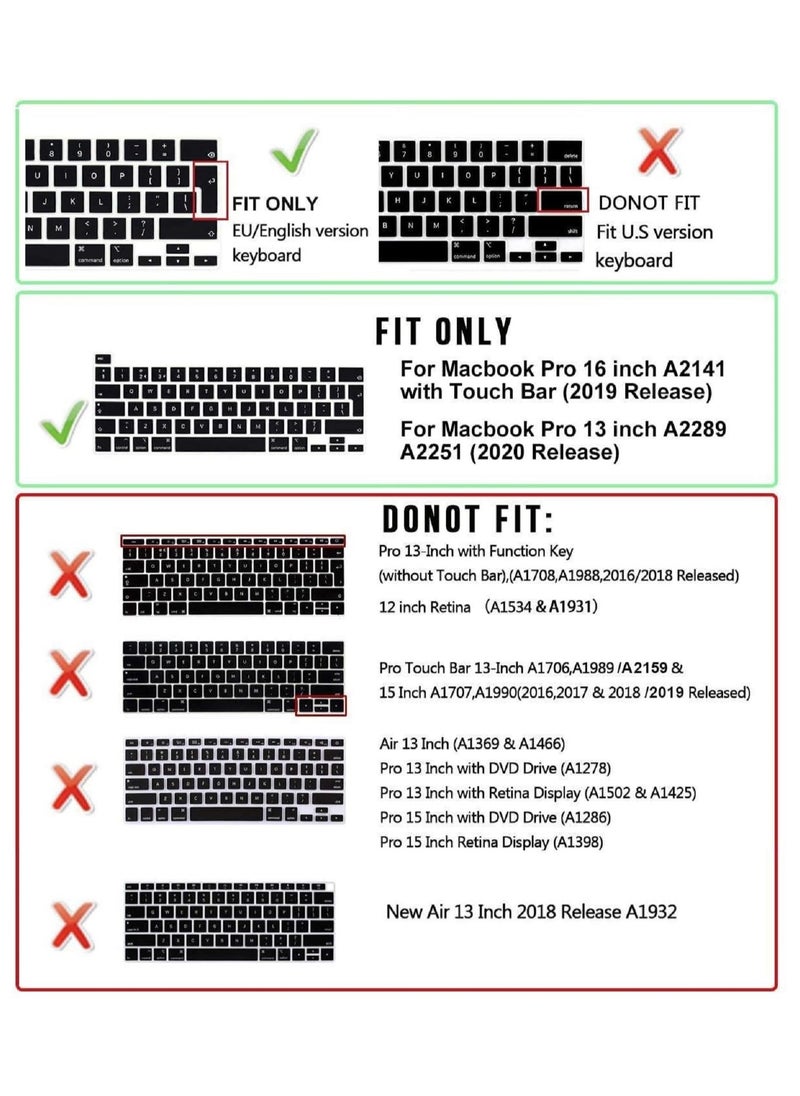 AMM UK Layout Arabic Language Silicone Keyboard Cover Skin for 2022 MacBook Pro 13 M2/Pro 13 M1/Pro 13 inch 2020 Model A2289/A2251/A2338 M1 Chip and for MacBook Pro 16" 2019 Model A2141 Black  - Image 2