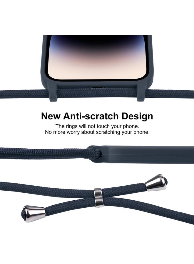 اس-توب جراب لهاتف iPhone 16 Pro Crossbody مع حبل من السيليكون السائل - Image 3