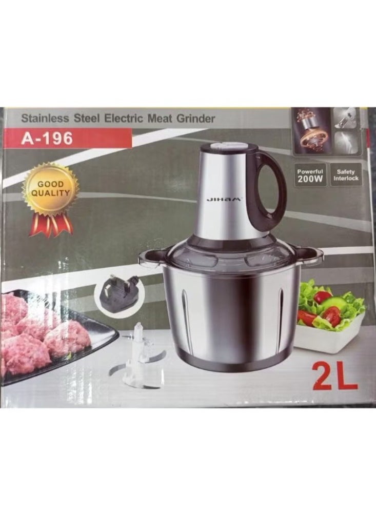 Dreamzon Electric Meat Chopper and Grinder, Stainless Steel Food Processor for Vegetable and Fruits 2L  - Image 1