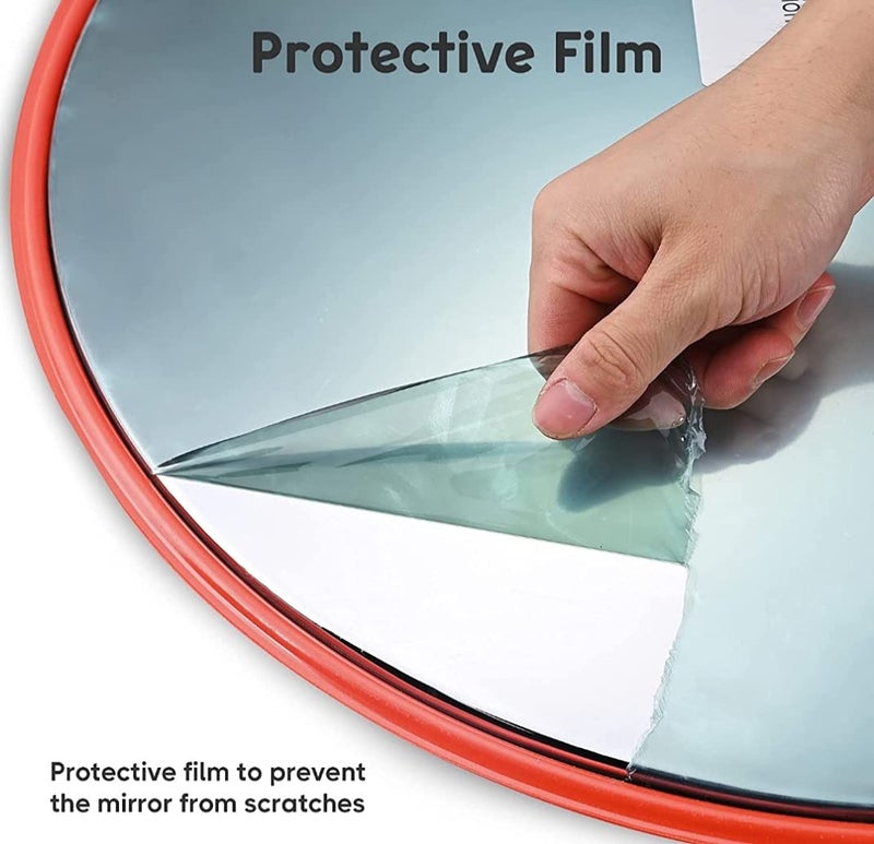 ABS INDUSTRY Convex outside Safety Mirror 24 Inches/60 Cms Polycarbonate Traffic Mirror Round Wide-Angle Driveway Mirror For Car, With Adjustable Brackets And Nuts Bolts For Installation (Pack Of 1) - Image 3