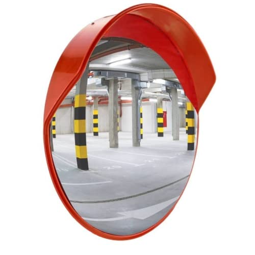 ABS INDUSTRY Convex outside Safety Mirror 24 Inches/60 Cms Polycarbonate Traffic Mirror Round Wide-Angle Driveway Mirror For Car, With Adjustable Brackets And Nuts Bolts For Installation (Pack Of 1) - Image 1