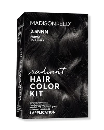 Madison Reed Radiant Hair Color Kit  25NNN Soft Black Parma Black for 100 Gray Hair Coverage  Salon Quality Permanent Hair Dye  PPDFree  AmmoniaFree  Packaging May Vary 1 Pack