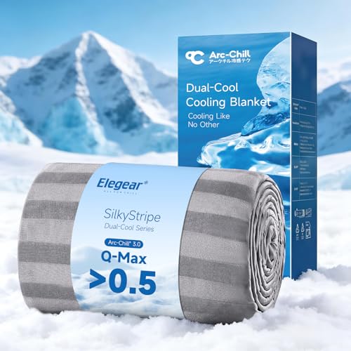 Elegear Revolutionary Cooling Blanket Queen Absorbs Heat to Keep Body Cool for Night Sweats Double Sided ArcChill30 Cooling Fiber QMax05 Lightweight Summer Cold Blankets for Sleeping 79 x 86 - Image 1