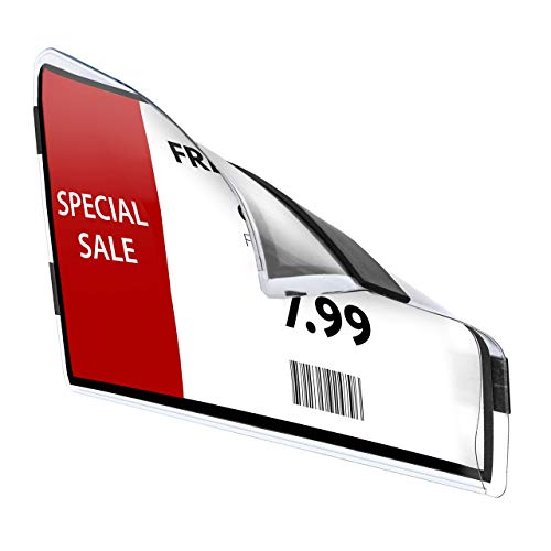 GlossyEnd Pack of 25 - Pallet Rack Sign Holder with Two Magnetic Strips, Vinyl Pouch Label Holder with Side Opening, Rack & Shelf Card Holders, Size 3-1/2" Height x 5-1/2" Wide - Image 4