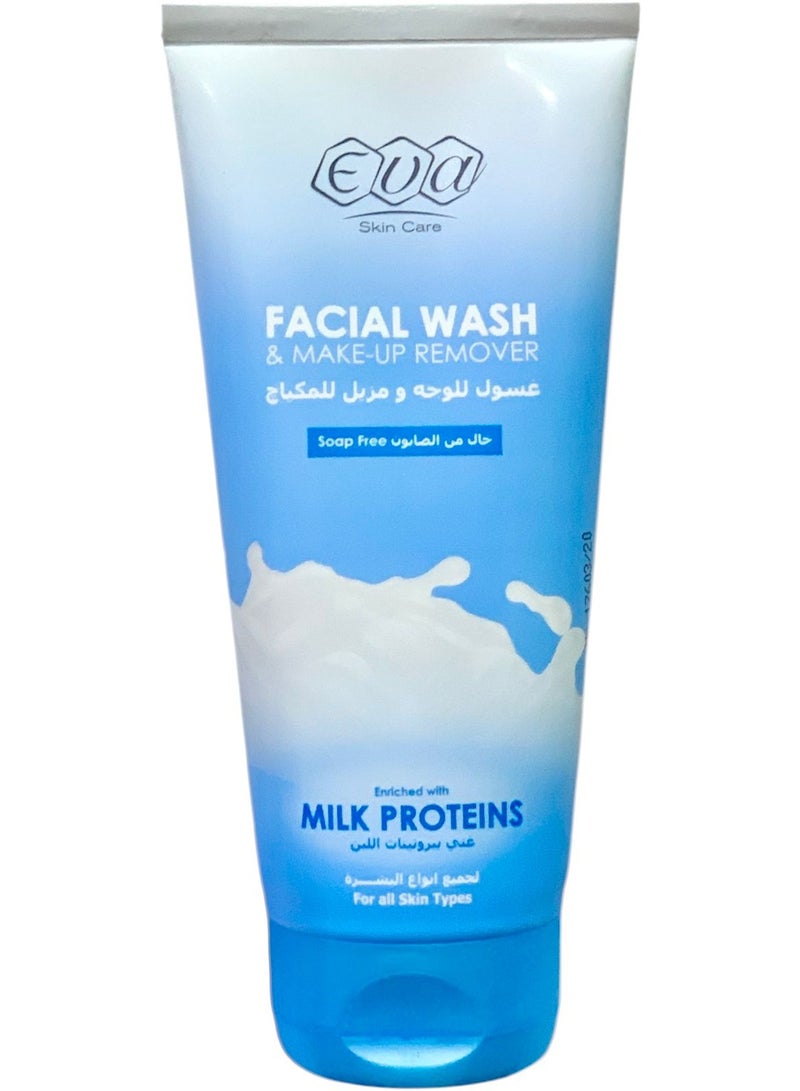 غسول الوجه ومزيل المكياج ببروتين الحليب من إيفا  150 مل