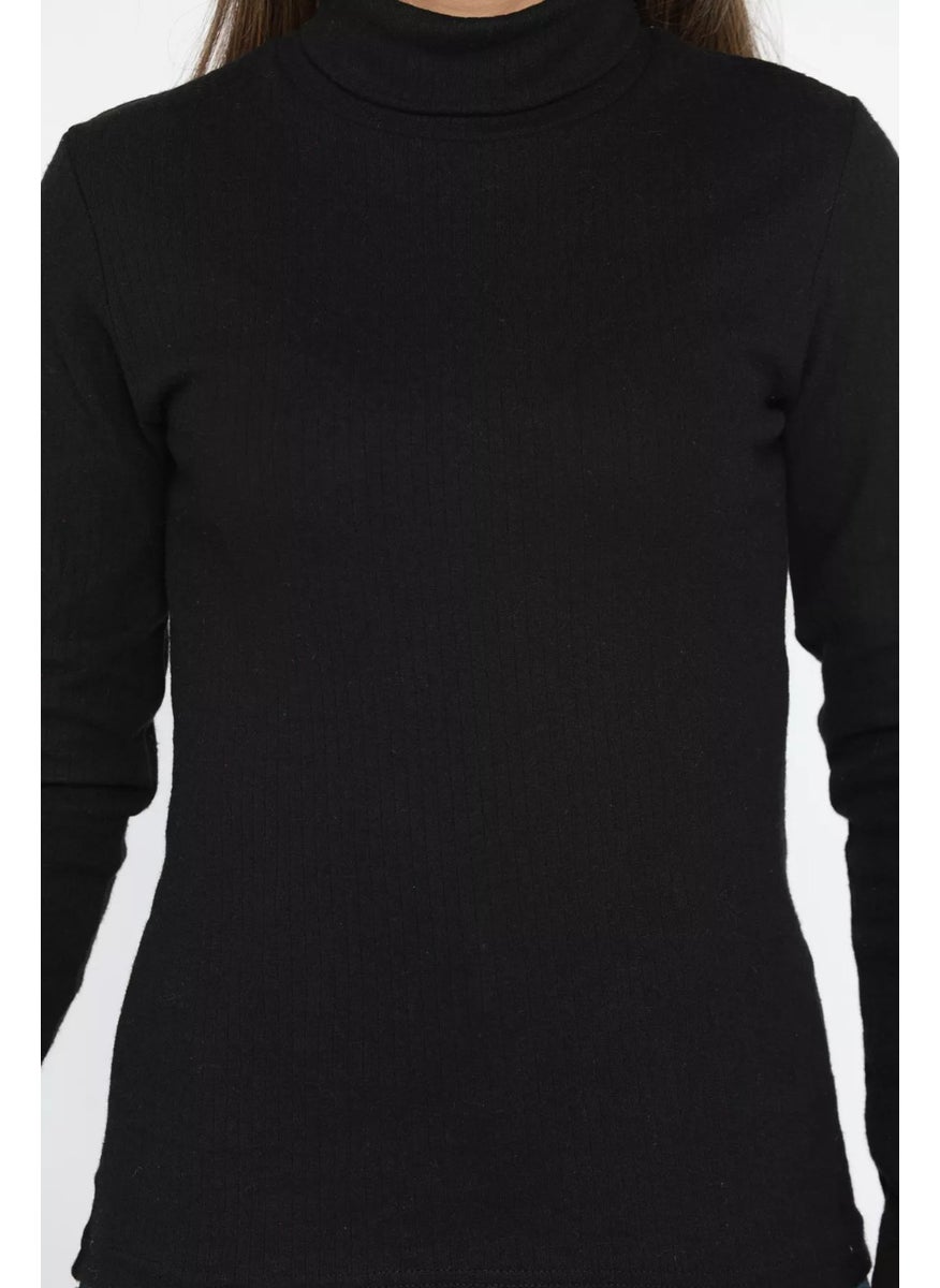 Gülseli - Gulseli Turtleneck Ribbed Body Blouse - Image 1