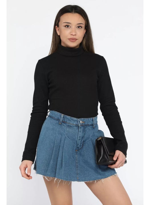 Gulseli Turtleneck Ribbed Body Blouse