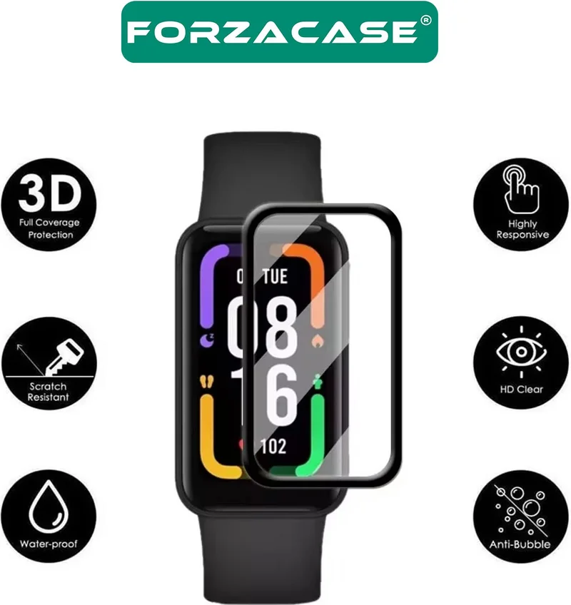 فورزاكاس Full Cover 3D Pet Screen Protector Film with Frame for Xiaomi Smart Band 9 Active - FC016