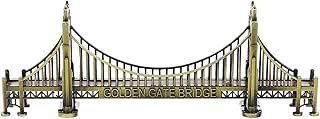 HOMSFOU HOMSFOU American Golden Gate Bridge Statue Desktop Bridge Model Craft San Francisco Gate Bridge Figurines Metal World  - Image 1