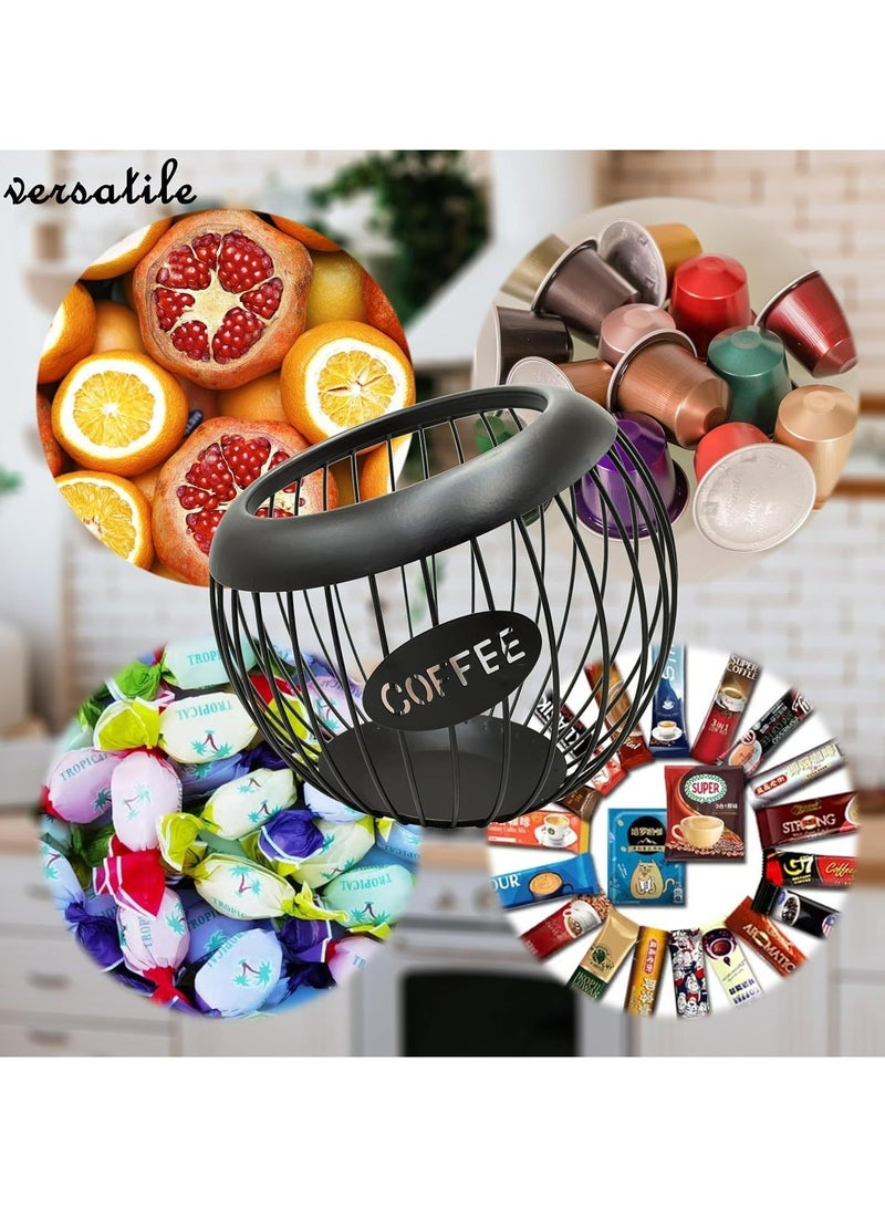Oasisgalore Large Capacity Metal Coffee Pod Storage Rack for Counter - Organized Coffee Station (Black) - Image 5