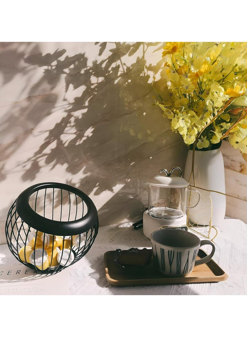 Oasisgalore Large Capacity Metal Coffee Pod Storage Rack for Counter - Organized Coffee Station (Black) - Image 2