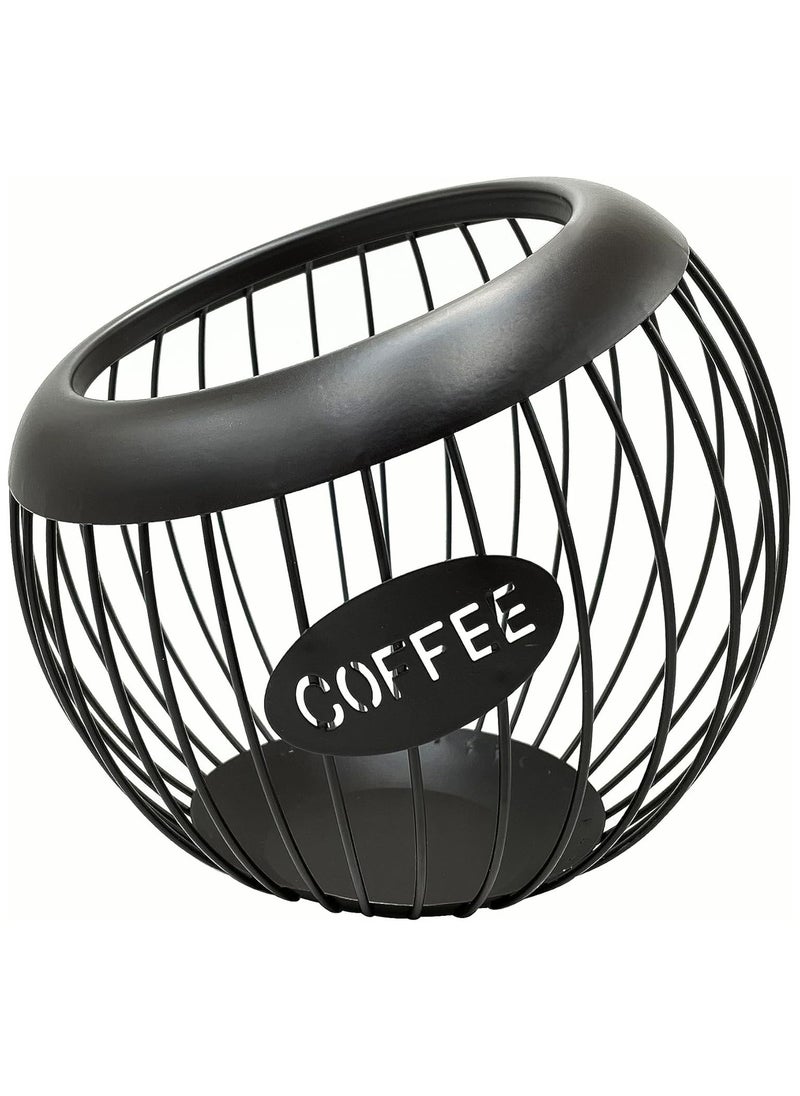 Oasisgalore Large Capacity Metal Coffee Pod Storage Rack for Counter - Organized Coffee Station (Black)  - Image 1