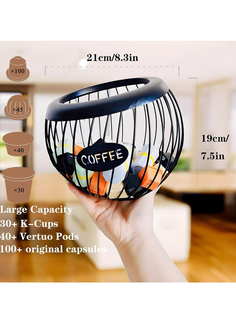 Oasisgalore Large Capacity Metal Coffee Pod Storage Rack for Counter - Organized Coffee Station (Black)  - Image 4