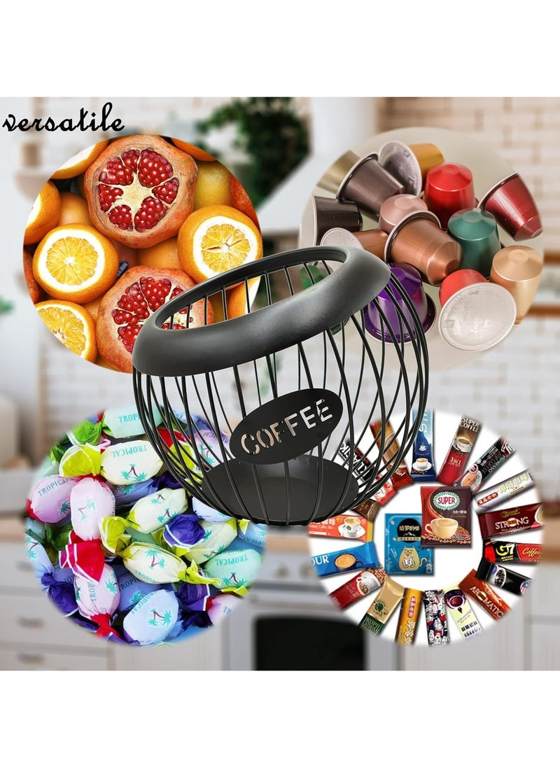 Oasisgalore Large Capacity Metal Coffee Pod Storage Rack for Counter - Organized Coffee Station (Black)  - Image 5