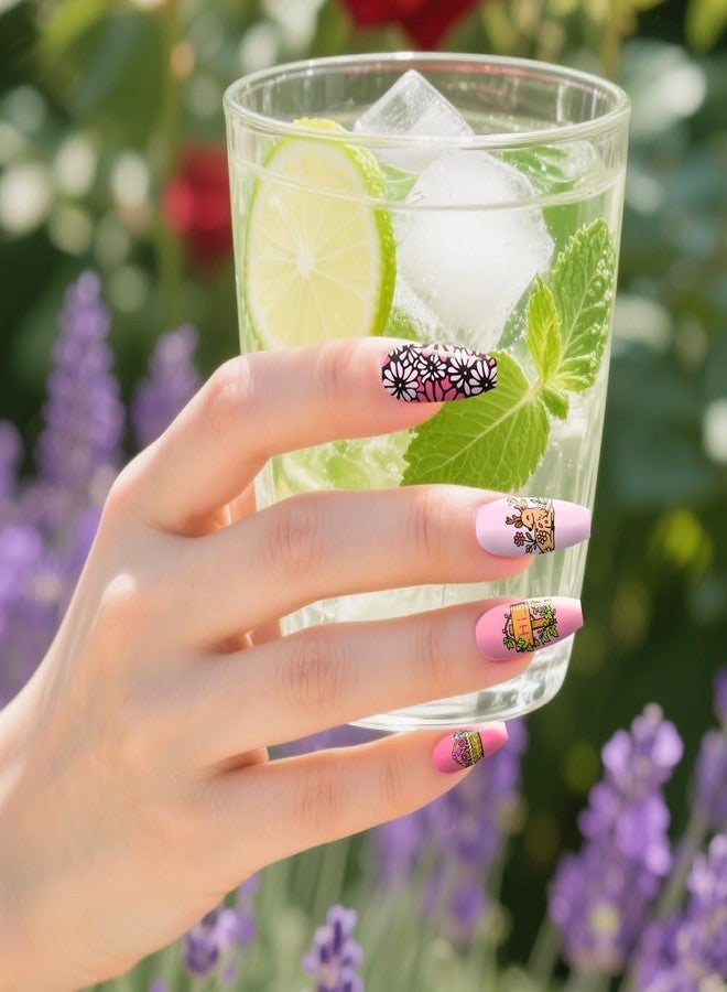 PH PandaHall 3pcs Flowers Garden Pattern Nail Stamp Plate Garden House Theme Print Art Template Stainless Steel Nail Image Plate Flowers Nails Stencils for Women DIY Printing 4.7x2.3 inch - Image 5