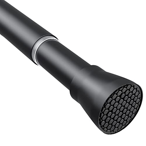 ZipGlo Tension Curtain Rod Black Tension Rod 28 To 48 Inch Spring Curtain Rods Non Slip Tension Rods 1pcs For Windows No Drilling Adjustable Tension Rods of Curtains Window Closet Kitchen Wardrobe - Image 1