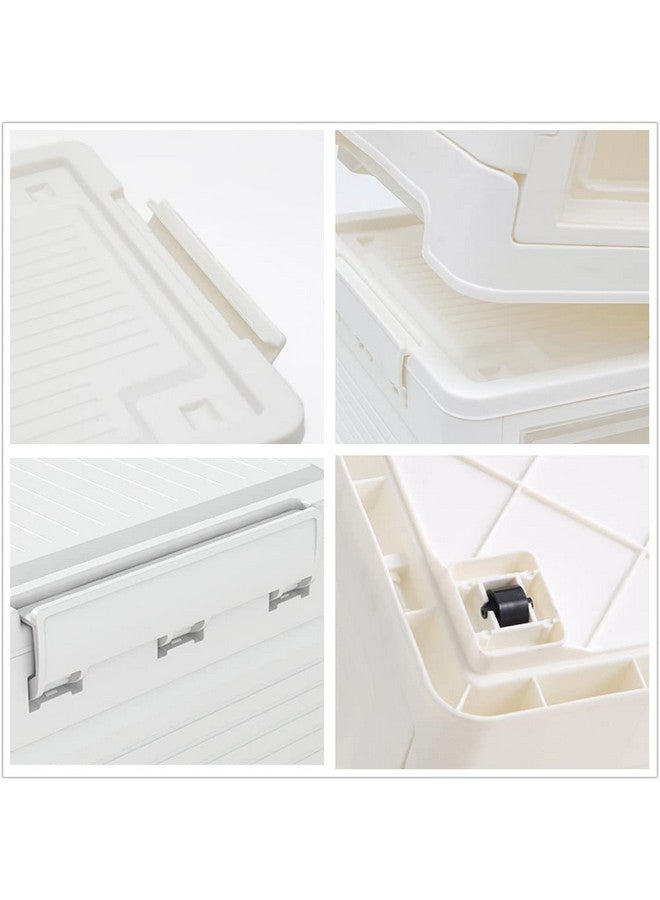 Home-Cloud صندوق تخزين سحابي منزلي قابل للطي / صندوق تخزين قابل للطي / منظم تخزين بلاستيكي للتخزين ، غرفة النوم ، المنزل ، المكتب ، المستشفى ، الصالون والمدرسة (أبيض / أزرق ، كبير) - Image 3