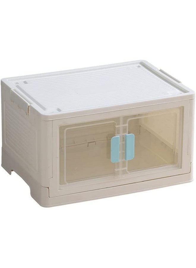 Home-Cloud صندوق تخزين سحابي منزلي قابل للطي / صندوق تخزين قابل للطي / منظم تخزين بلاستيكي للتخزين ، غرفة النوم ، المنزل ، المكتب ، المستشفى ، الصالون والمدرسة (أبيض / أزرق ، كبير) - Image 1