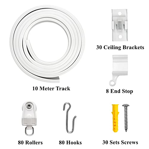 VRSS Flexible Bendable Curved Ceiling Curtain Track, 10 Meters(32.8 ft) for L, U, Circle Shape Shower Curtain Track RV Curtain Track System Room Divider DIY - Image 3