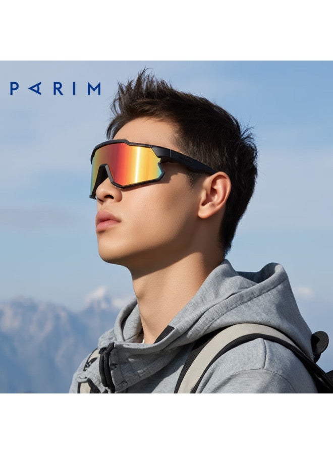 Parim Sports Cycling Windproof Sungl, Uv Protection Gl, Outdoor Hiking Goggles, B01 Black Frame With Red Lenses - Image 1