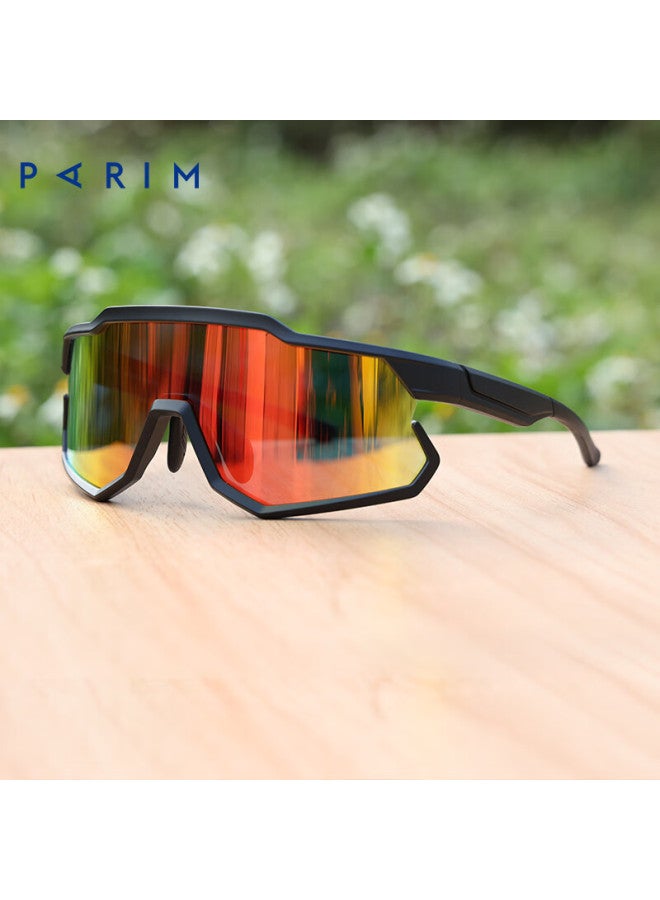 Parim Sports Cycling Windproof Sungl, Uv Protection Gl, Outdoor Hiking Goggles, B01 Black Frame With Red Lenses - Image 2