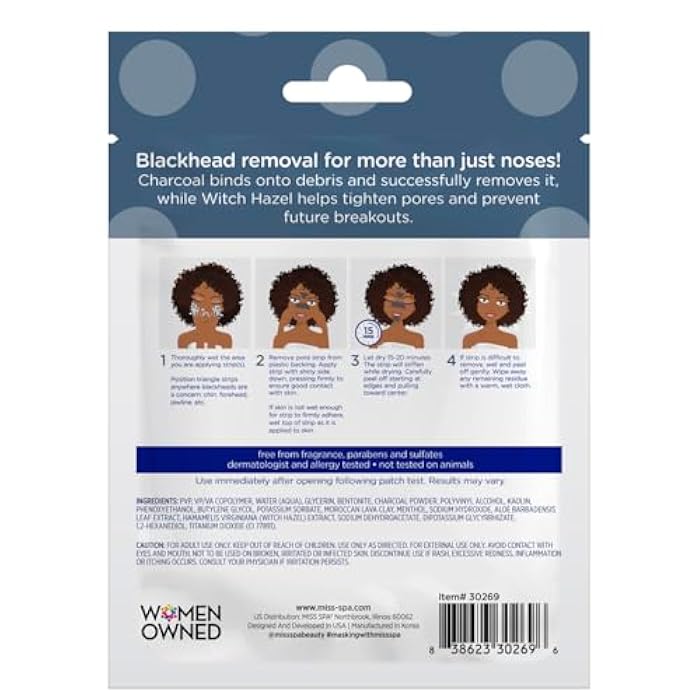 MISS SPA Blackheads Remover Pore Strips, Deep Cleaning Nose Blackheads Remover for All Skin Types, Remove Blackheads Dirt Oil, Chin and Forehead Peel Off Strips, Dermatologist Tested, 24 Pieces - Image 5