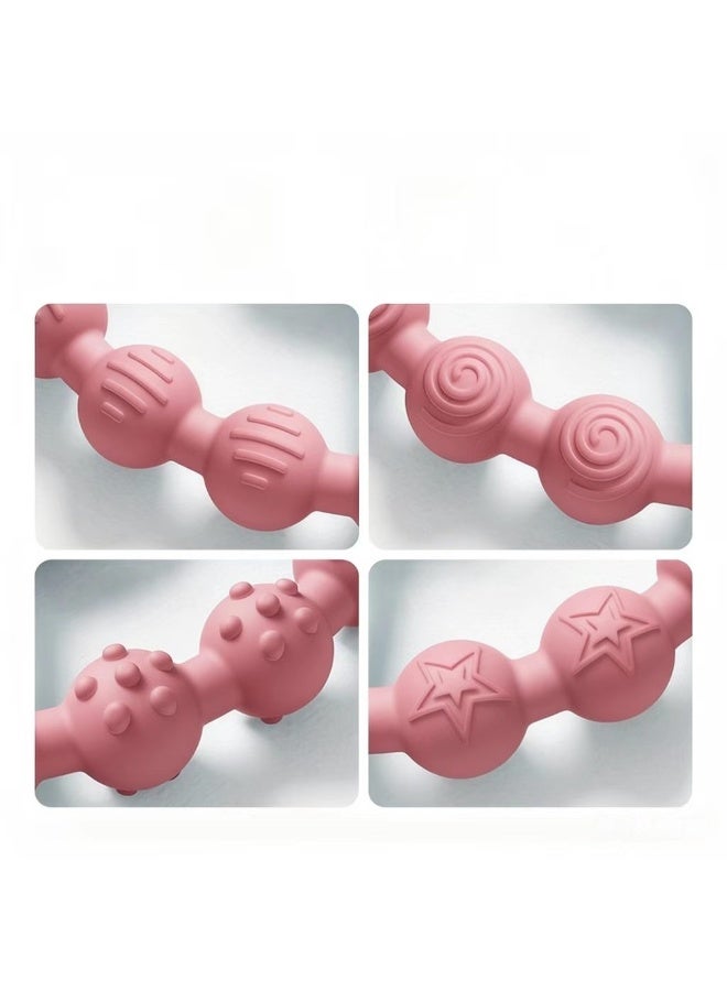 CESETH Baby Teething Silicone Wheeled Soothing Teething Toy, Free Of Bisphenol A, Food-Grade Chewable Soothing Toy, Used To Relieve Gum Pain, With Textured Beads, Easy To Hold, Suitable For Babies Aged 6 - 12 Months. - Available In Three Colors. - Image 2