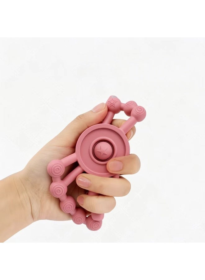 CESETH Baby Teething Silicone Wheeled Soothing Teething Toy, Free Of Bisphenol A, Food-Grade Chewable Soothing Toy, Used To Relieve Gum Pain, With Textured Beads, Easy To Hold, Suitable For Babies Aged 6 - 12 Months. - Available In Three Colors. - Image 5
