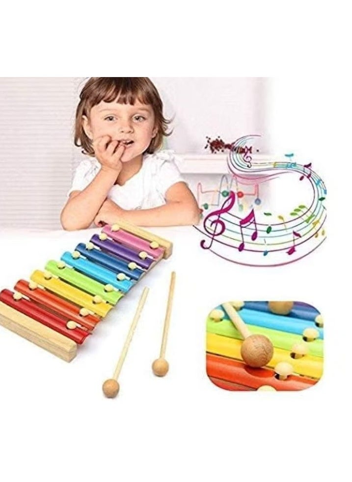 Generic - Wooden xylophone piano toy with 8 musical tones for children - Image 1