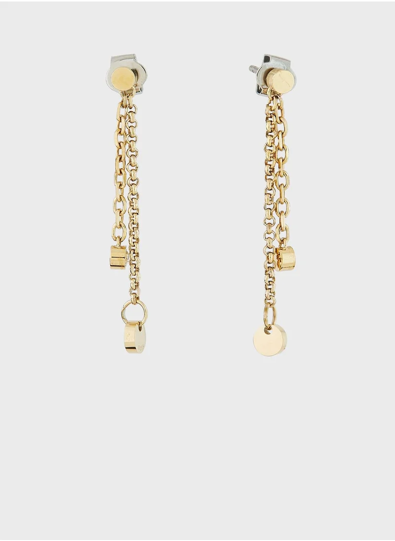 BOSS Ionic Thin Gold 1 Stainless Steel With Crystal Drop Earrings