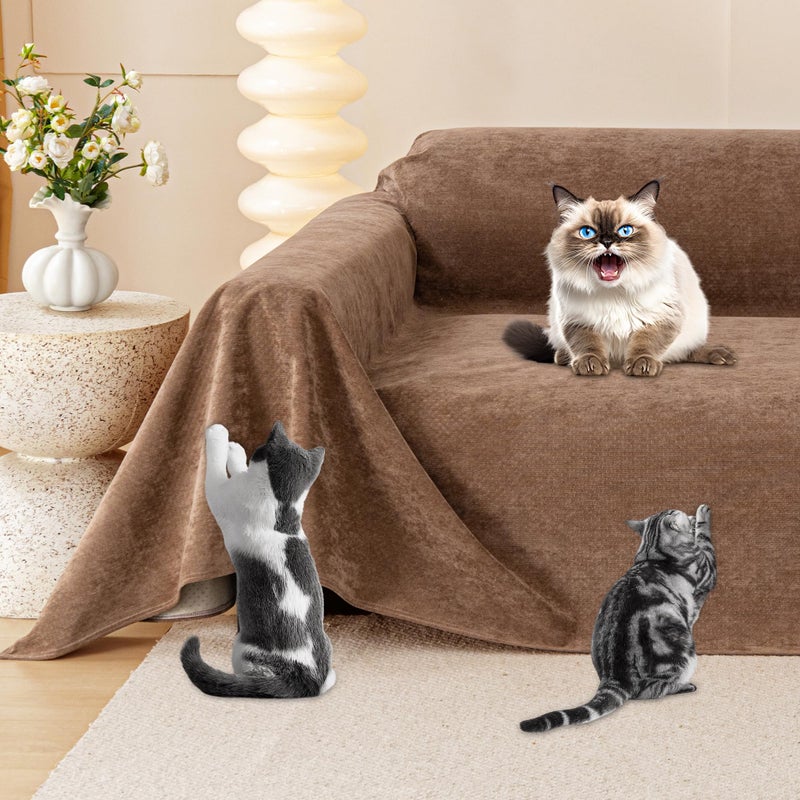 Loiion Sofa Protection Cat, Sofa Cover 2 Seater Couch Protection Cat, Non-Slip Couch Throw, Sofa Cover Waterproof, Protective Cover Sofa for Pets, Children, Cats, Dogs, Brown, 300 x 180 cm - Image 1