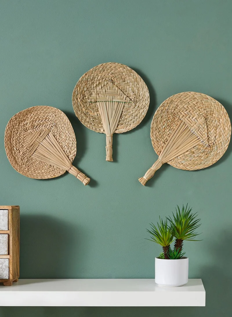Noire Edit Woven Fan Wall Decor