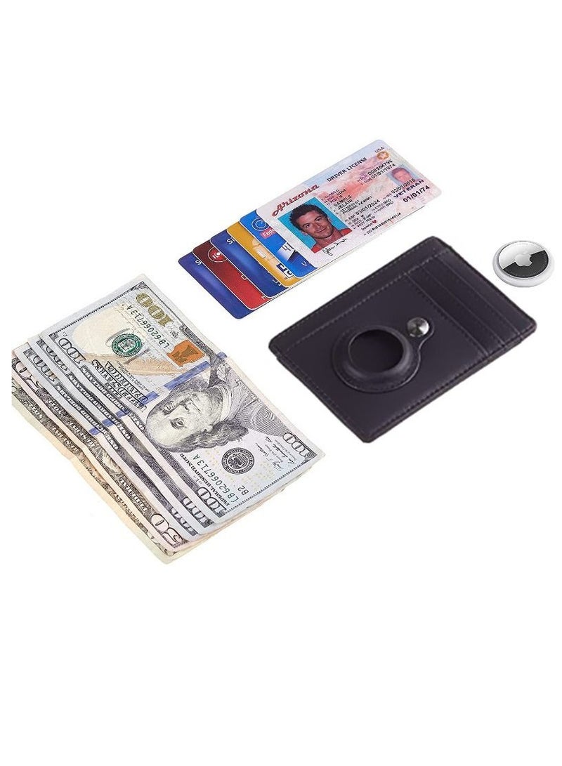 For Airtag Wallet PU Leather Credit Card Money Holder  Blue - Image 5