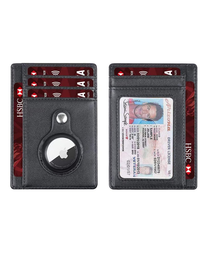 For Airtag Wallet PU Leather Credit Card Money Holder  Blue - Image 4