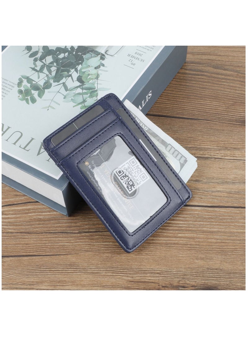 For Airtag Wallet PU Leather Credit Card Money Holder  Blue - Image 3