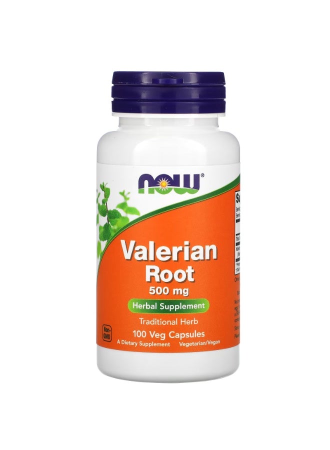 now Valerian Root, 500 mg, 100 Veg Capsules - Image 1