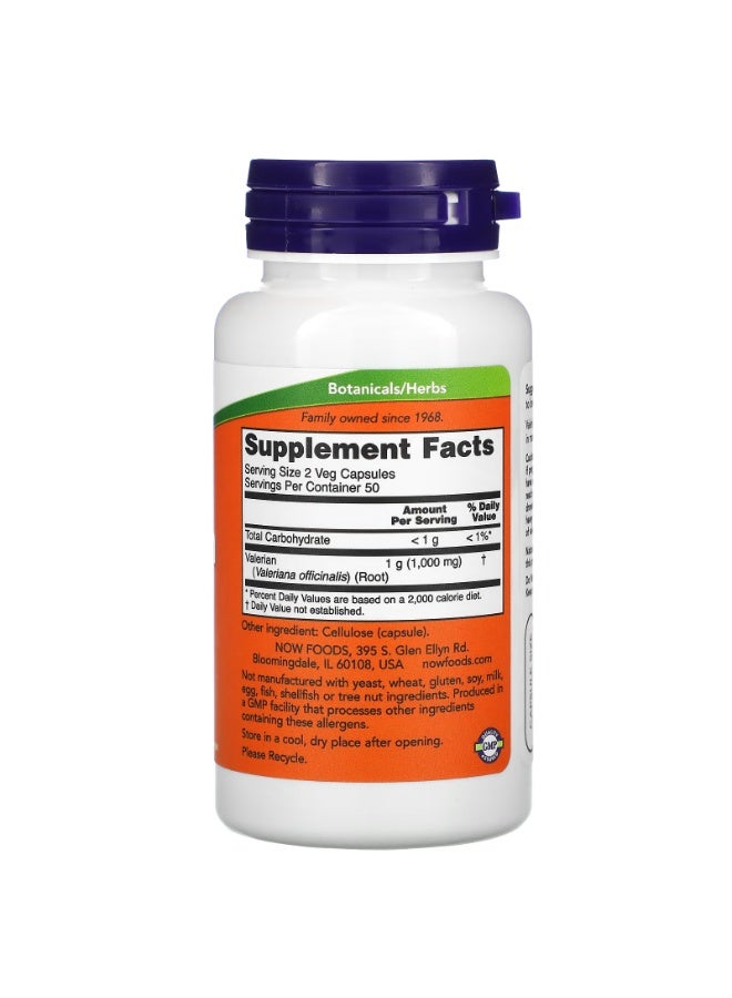 now Valerian Root, 500 mg, 100 Veg Capsules - Image 2