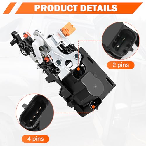 Yikesai Door Lock Latch Actuator - Rear Right Passenger Side - Compatible with 2001-2006 Cadillac Escalade Chevy Avalanche, Silverado, Suburban, Tahoe GMC Sierra, Yukon - Replaces 15110650, 15068503 - Image 4