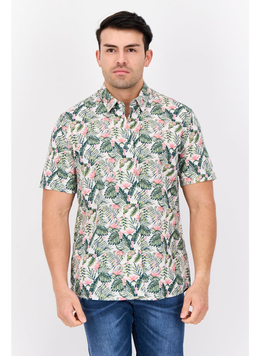 Peter Werth Men Regular Fit Short Sleeve Allover Printed Casual Shirt, Multicolor  - Image 1