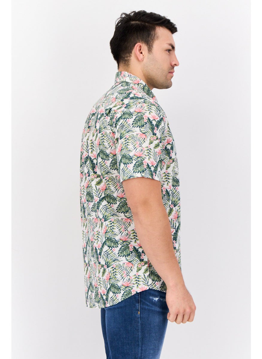Peter Werth Men Regular Fit Short Sleeve Allover Printed Casual Shirt, Multicolor  - Image 2