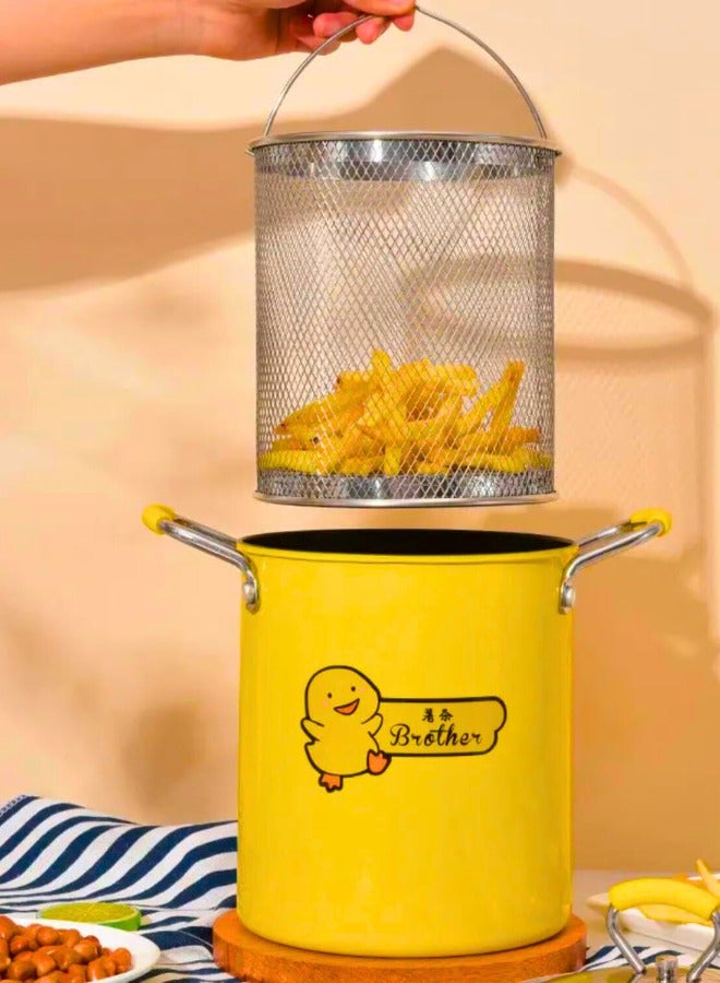 تشيس اب وعاء قلي عميق سعة 3 لتر من الفولاذ المقاوم للصدأ مع فلتر زيت وغطاء، وعاء قلي غير لاصق موفر للزيت للمطبخ المنزلي، بمقبض مانع للانزلاق لمعظم المواقد، تصميم خالٍ من الدخان، بطاطس مقلية وجمبري وأسماك ودجاج - Image 3