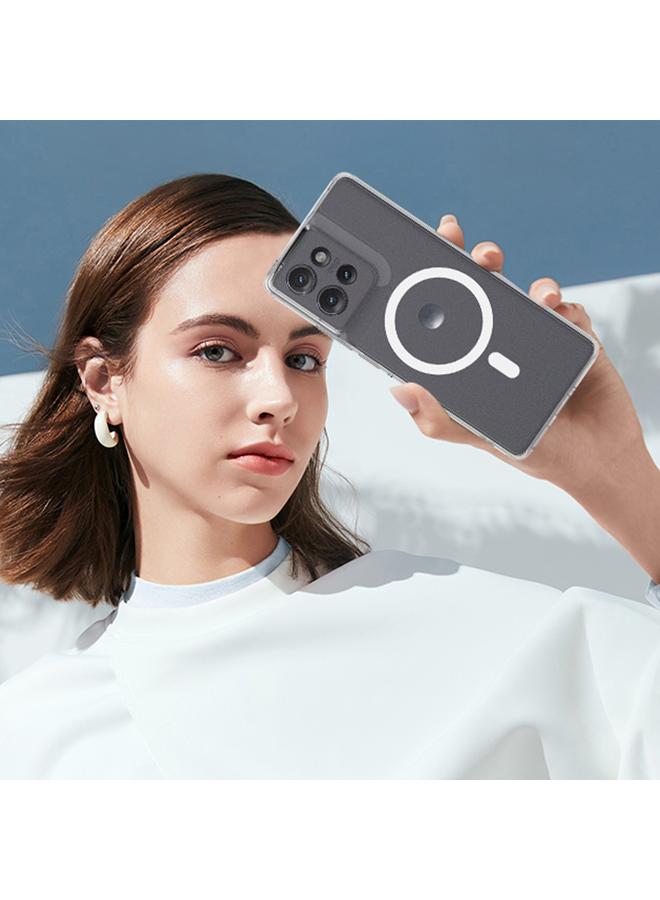 اس-توب جراب لهاتف Motorola Edge 50 MagSafe جراب هاتف هجين من مادة TPU من الأكريليك الشفاف - Image 3