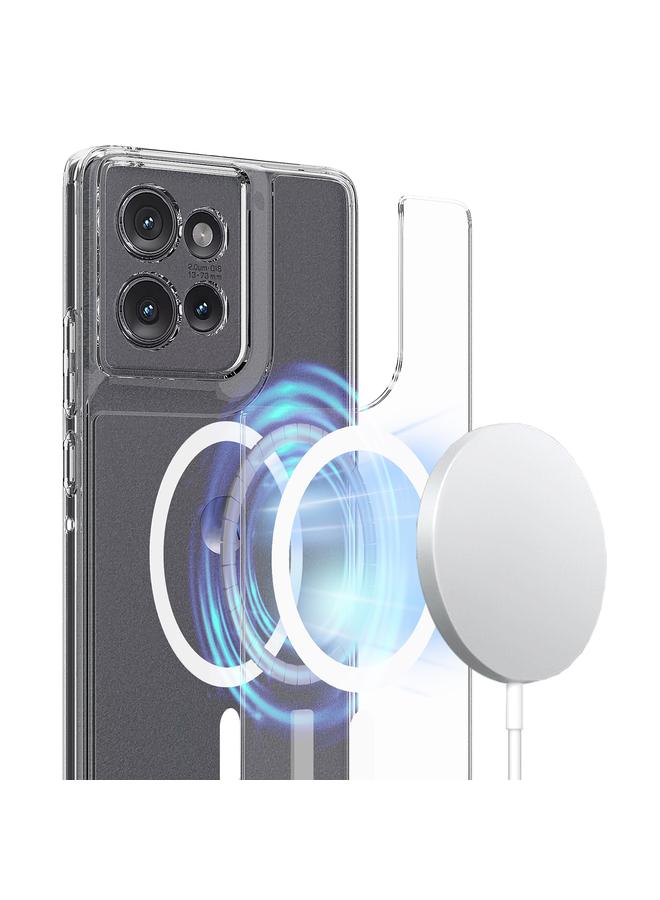اس-توب جراب لهاتف Motorola Edge 50 MagSafe جراب هاتف هجين من مادة TPU من الأكريليك الشفاف - Image 2