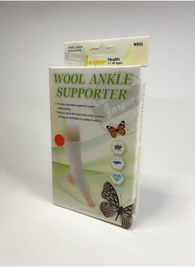 Jasper - White Wool Ankle Supporter Size Large - Image 1