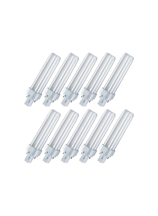 OSRAM Osram Dulux D 18W Cool White 4000K Compact Fluorescent Bulb 2-Pin Pack of 10 - Image 1