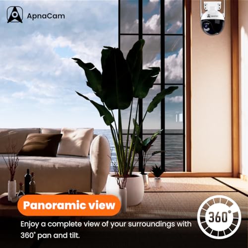 ApnaCam 5MP Full HD Outdoor PTZ Wi-Fi Camera| Alarm | Motion Alert | Color Night Vision | 128GB SD Card Support | Two-Way Audio | 355° Pan & Tilt - Image 2