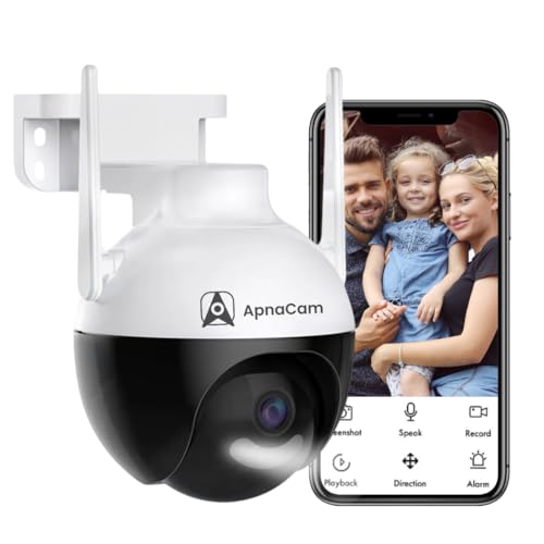 ApnaCam 5MP Full HD Outdoor PTZ Wi-Fi Camera| Alarm | Motion Alert | Color Night Vision | 128GB SD Card Support | Two-Way Audio | 355° Pan & Tilt - Image 1