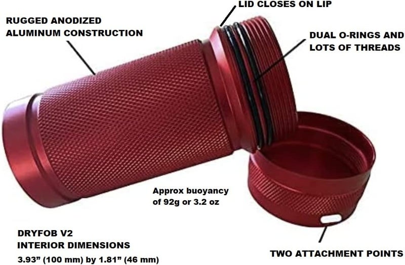 DRYFOB Waterproof Car Key FOB Container, Case, Holder - for Scuba Diving and Watersports. Rugged Aluminum. Rated to 330ft(100m) - Image 2