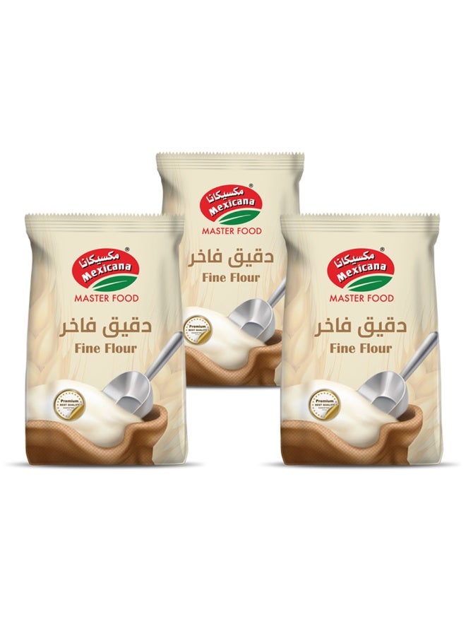 مجموعه من3 دقيق ابيض جميع الاستخدامات